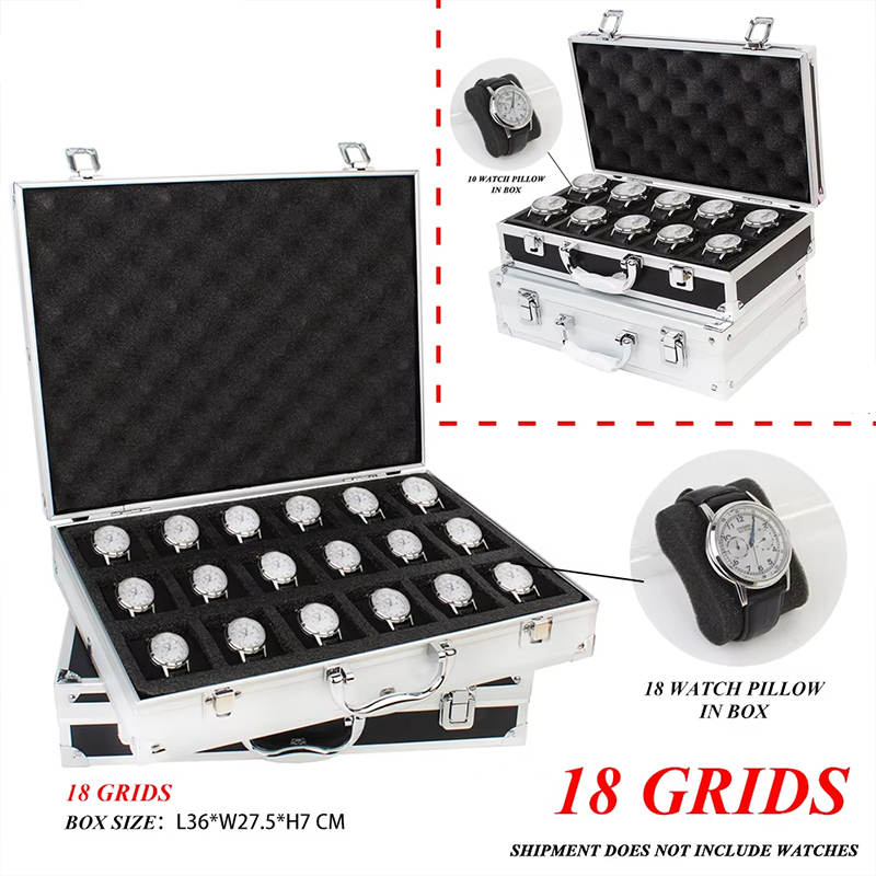 Luxury Watch Storage - Tragbare 18-Fächer Luxus Premium Uhrenbox aus
