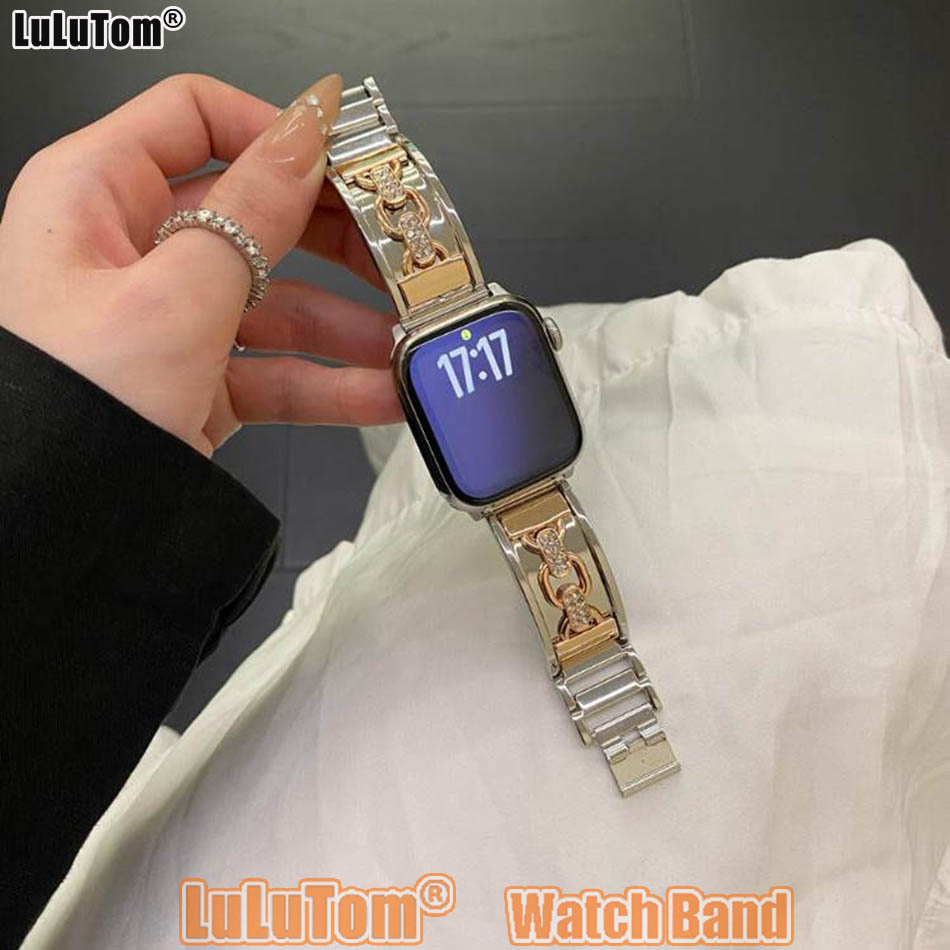 Luxury Watch Apple - Luxuriöses Doppelschleifen-Metallarmband für Apple Watch Band