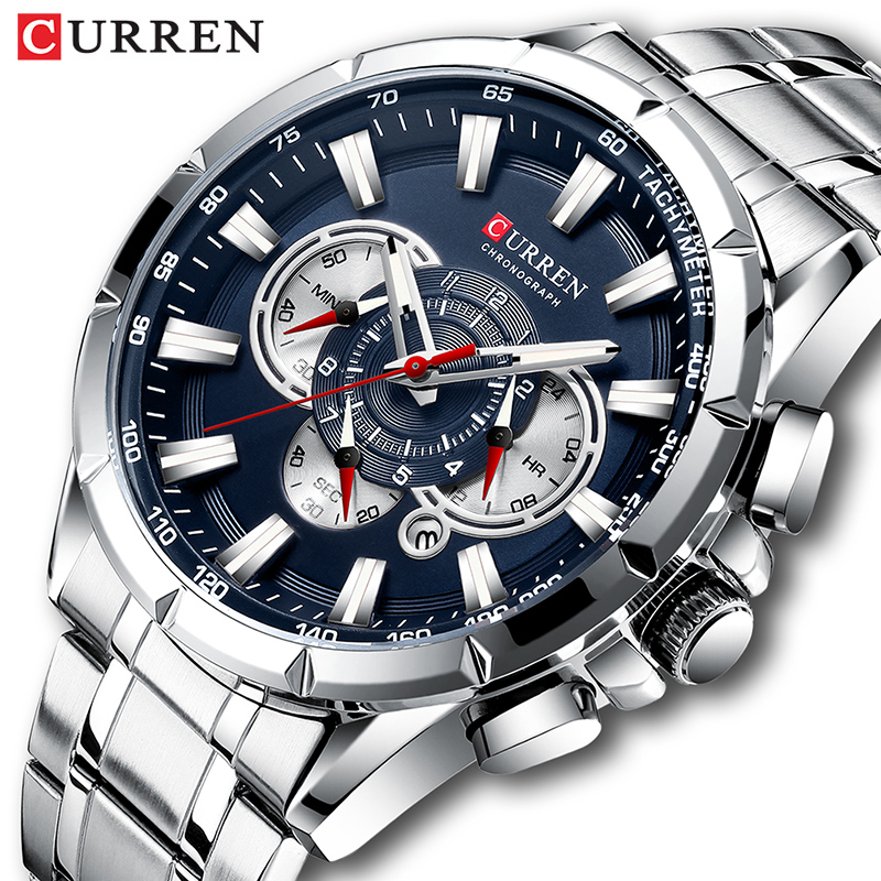 Luxury Watch Japan - CURREN Armbanduhr Männer Wasserdichte Chronograph Militär