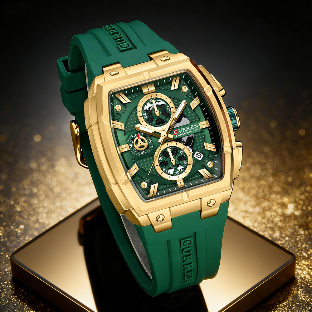 Luxury Watch Japan - CURREN Luxus-Vintage-Uhr für Herren, Sport-Chronograph, Quarz-Armbanduhr