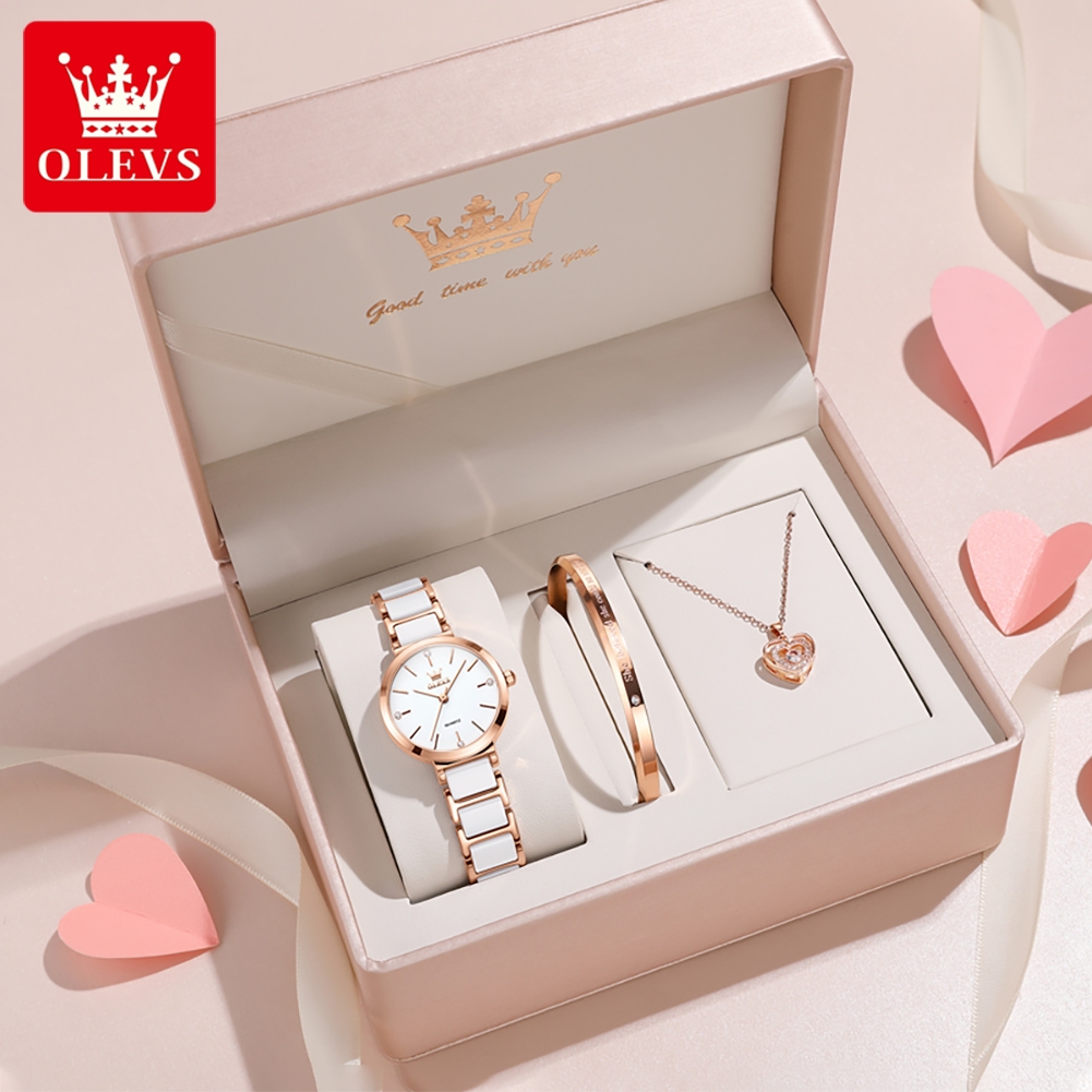 Luxury Watch Storage - OLEVS Damenuhr 5877, luxuriöse, elegante Quarzuhr,