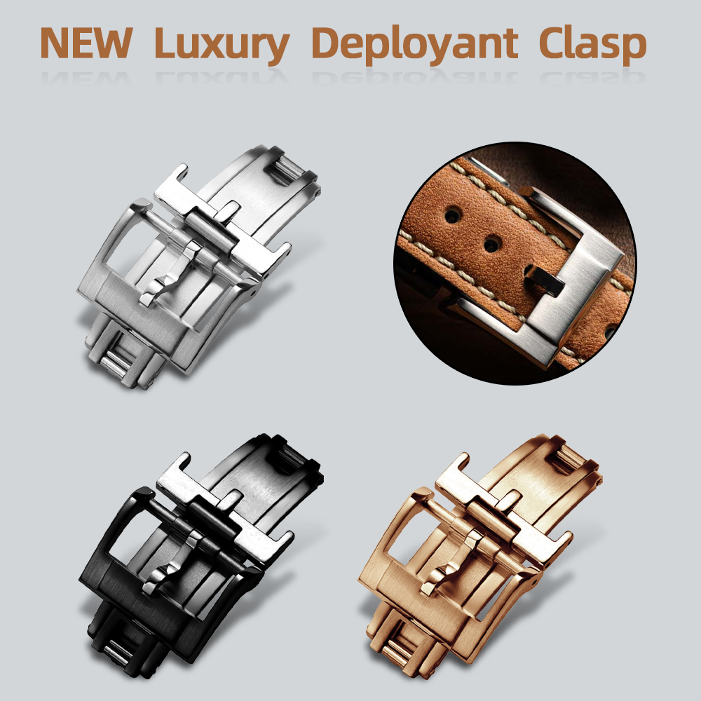 Luxury Watch Straps - NEUER luxuriöser Faltschließe-Verschluss 16mm 18mm 20mm