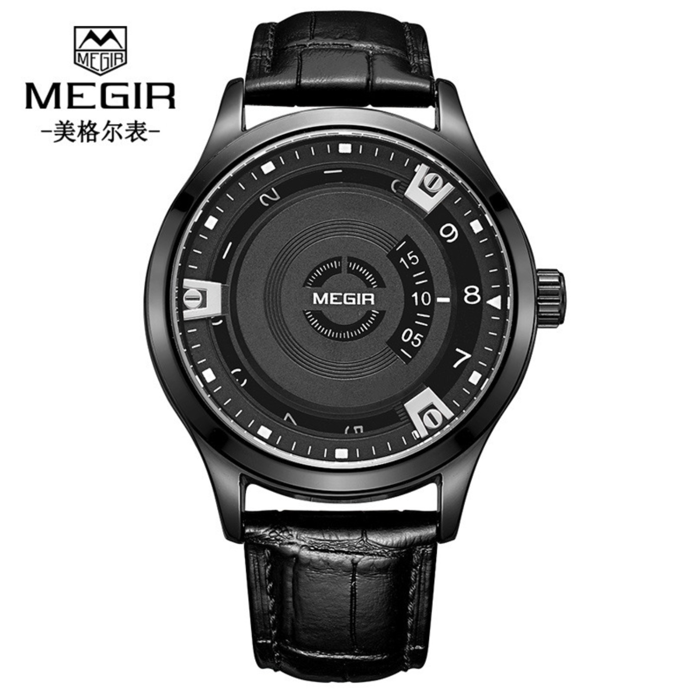 Luxury Watch Straps - MEGIR Herrenuhren Luxus Lederarmband Sport Militäruhr