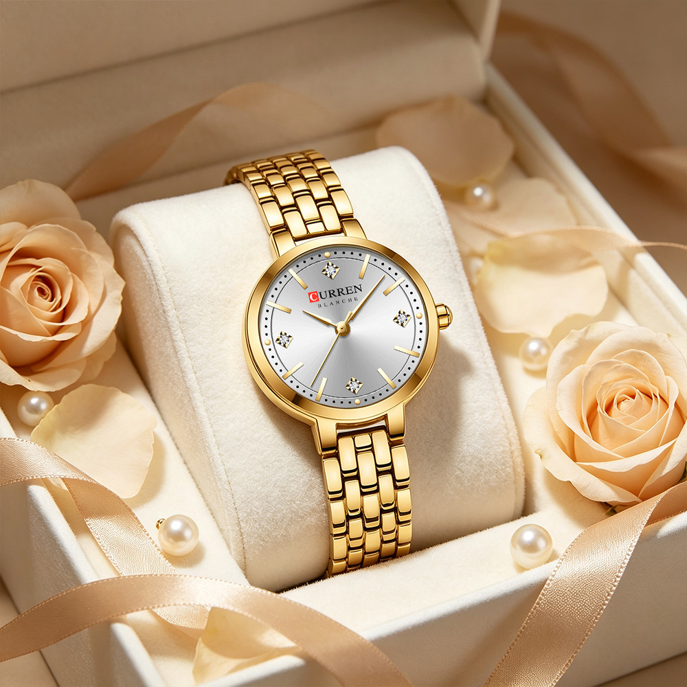 Luxury Watch Apple - CURREN Damen-Armbanduhr, minimalistisch, dünn, mit funkelnden