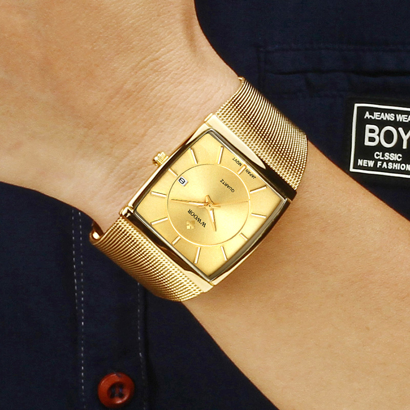 Wwoor Marke Luxus Gold Männer  – Dress Watch Ultra Thin Bewertung und Preis