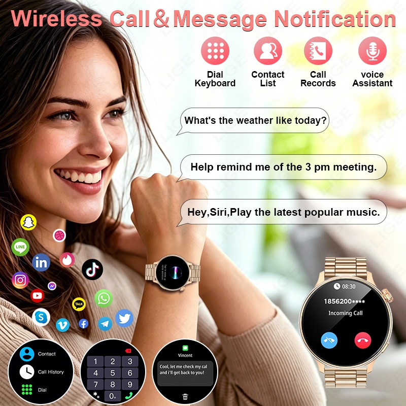 LIGE Luxus-Smartwatch für Dame – Luxury Watch Hd Bewertung und Preis