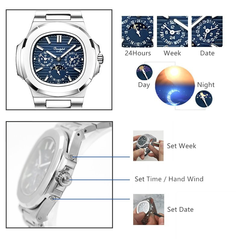 Schweiz Rinifa Multifunktional – Moonphase Complication Watch Bewertung und Preis