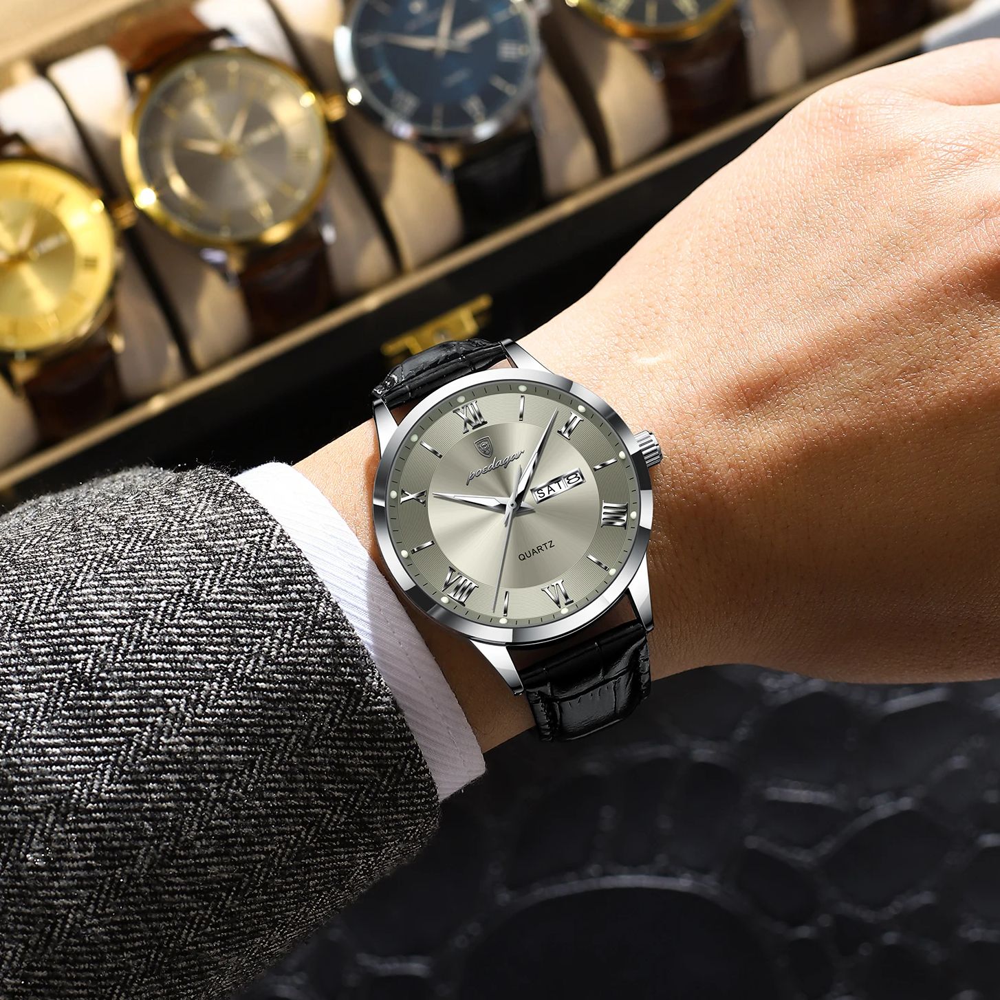 POEDAGAR Luxus Mode herren Qua – Luxury Watch Wallpaper Bewertung und Preis