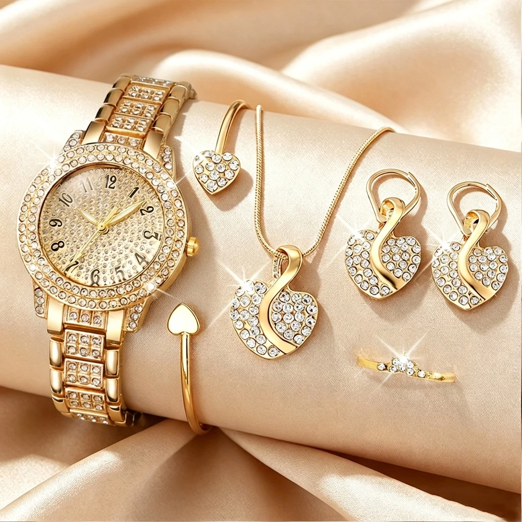 6-teiliges Modisches Strass-Uh – Luxury Watch Quality Bewertung und Preis