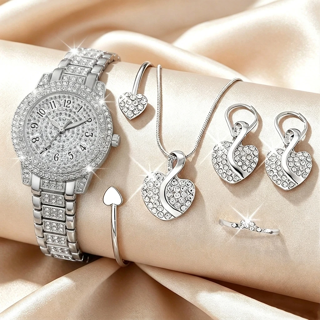 6-teiliges Modisches Strass-Uh – Luxury Watch Quality Bewertung und Preis