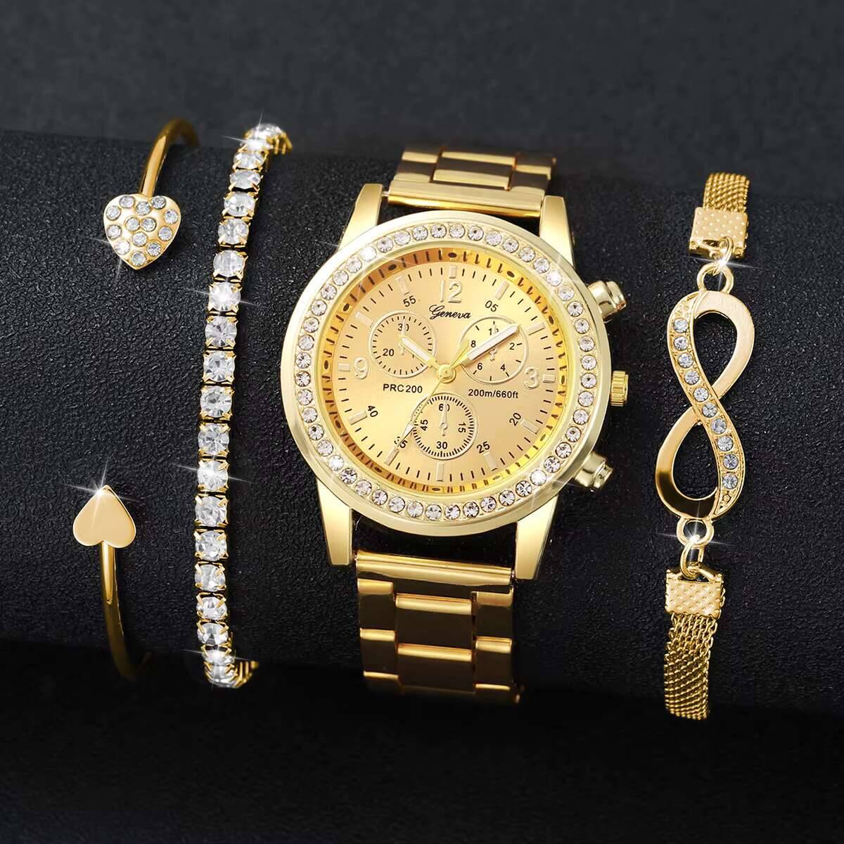 4 Stück/Set Luxus-Strass-Damen – Luxury Watch Storage Bewertung und Preis