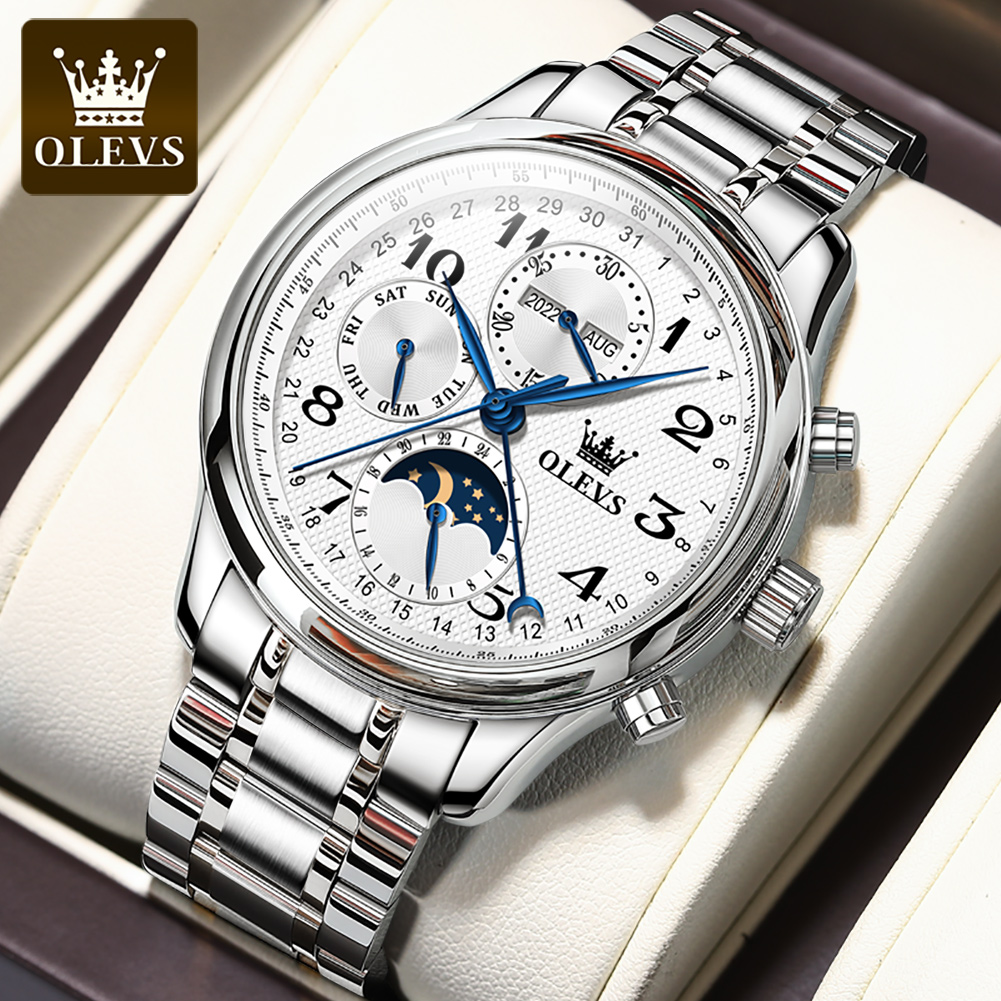 OLEVS 6667 Luxus Original Herr – Moonphase Complication Watch Bewertung und Preis